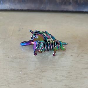 Coach unicorn bag charm - iridescent blue with sparkly eye